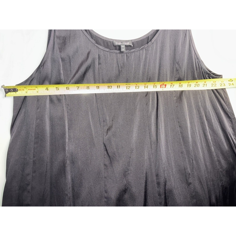 Eileen Fisher Tank Top Women's Size XL Black Silk Spandex Blend Sleeveless - Picture 4 of 6